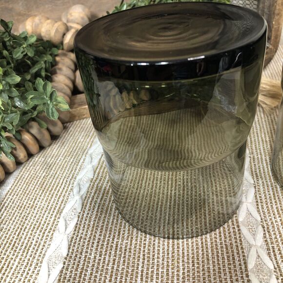 Pier 1 Smoked Glass Hand Blown Double Dipped 4” Tumbler/rocks Set of 2 EUC - Picture 8 of 11